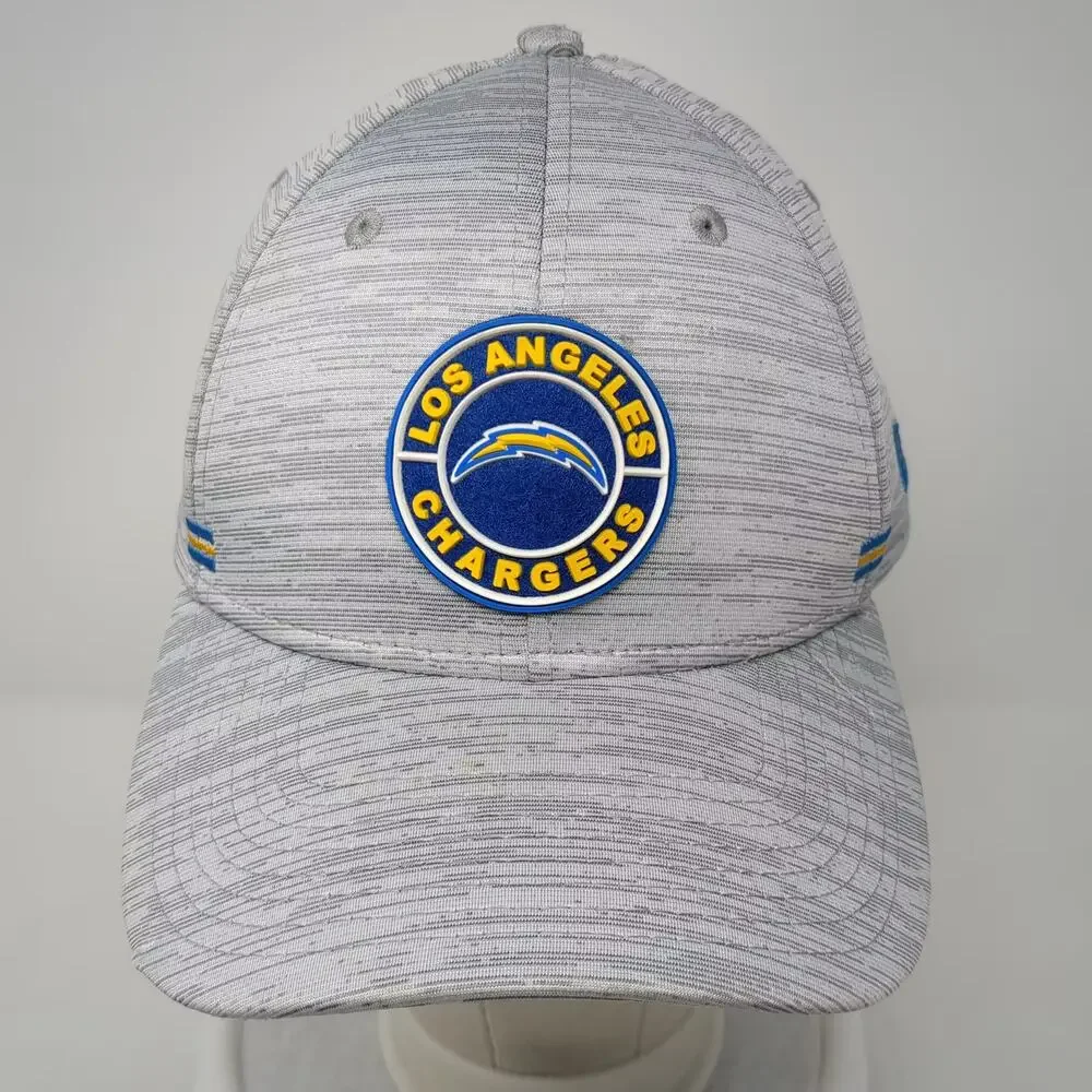 New Era Los Angeles Chargers NFL 39THIRTY Gray Blue Hat Stretch Fit Size L Cap